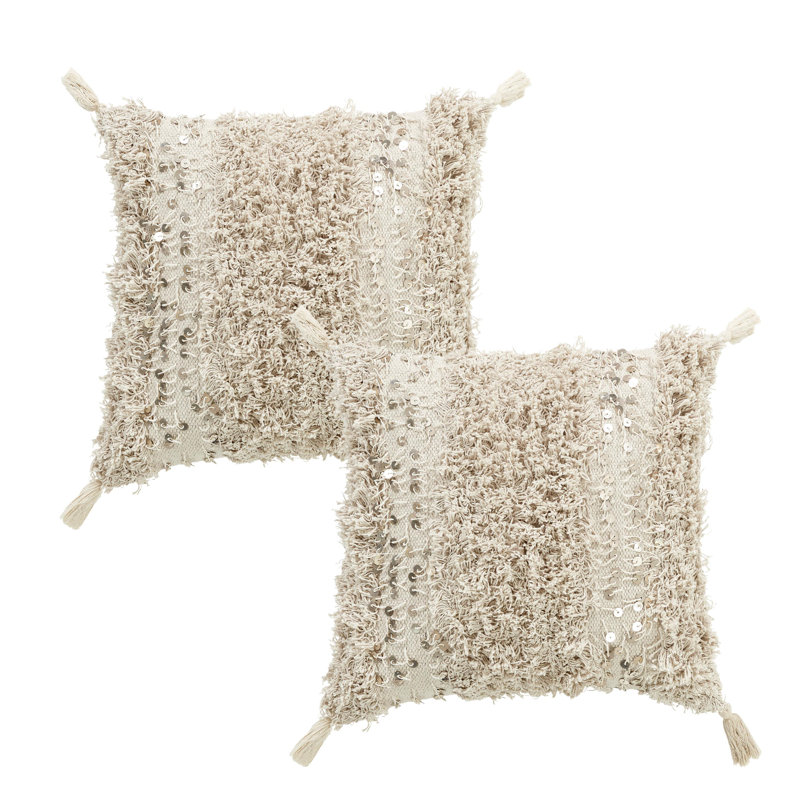 Ensemble de 2 housses de coussin en coton à paillettes Lenorah
