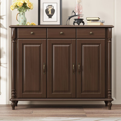 Dark-walnut Solid Wood Shoe Storage Bench