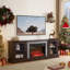 Meuble télé 70 po avec rangement à 2 portes et foyer électrique de 23 po A devant-375280354-381243749-385633455