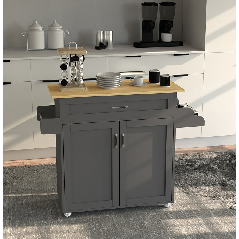 Sykesville Wood Kitchen Cart, Black