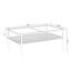 Table basse rectangulaire avec plateau en verre trempé gris et pieds blancs, table moderne pour le salon-125538150