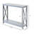 Rectangle 2-Tier Console Table with side X Design, Sofa Side Table with Storage Shelf