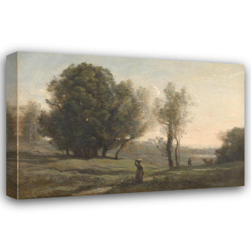 "Paysage" par Jean-Baptiste-Camille Corot - Toile tendue avec châssis, H 40 po x l 28 po