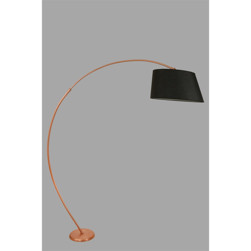 Lampe sur pied arquée 73 po Daulton, Or rose, Noir
