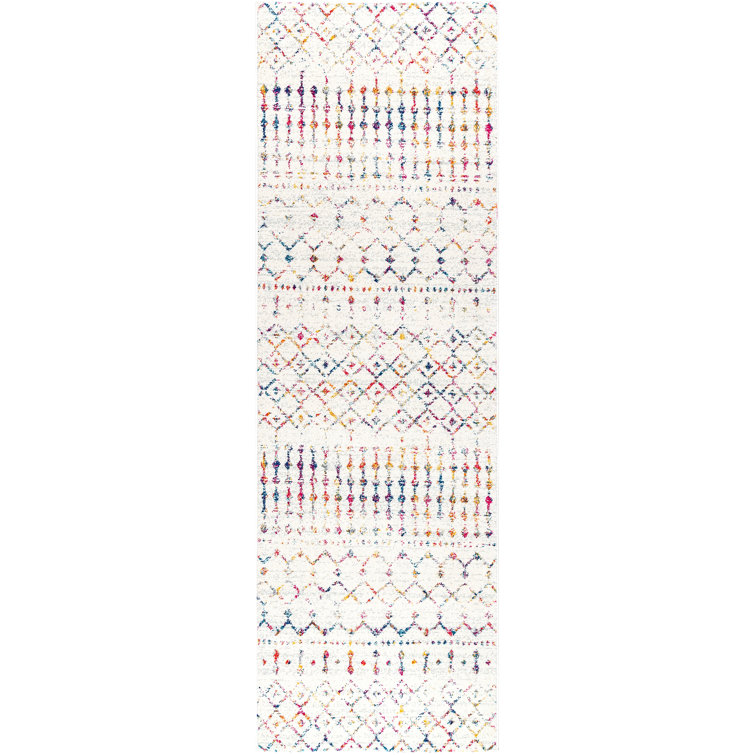 Tapis multicolore à motif marocain tissé à la machine Performance Amanti