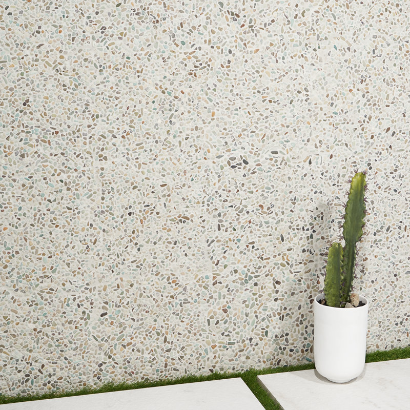 Picturesque Micropebbles 11.81" x 11.81" Natural Stone Pebble Mosaic Floor and Wall Tile (0.97 Sq. Ft. / Each), Dark Blend