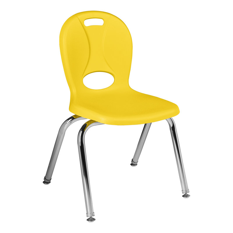 Structure Series Plastic Stacking Classroom Chairs with Contoured Seats (Set of 4), Bleu marine, 19", 20