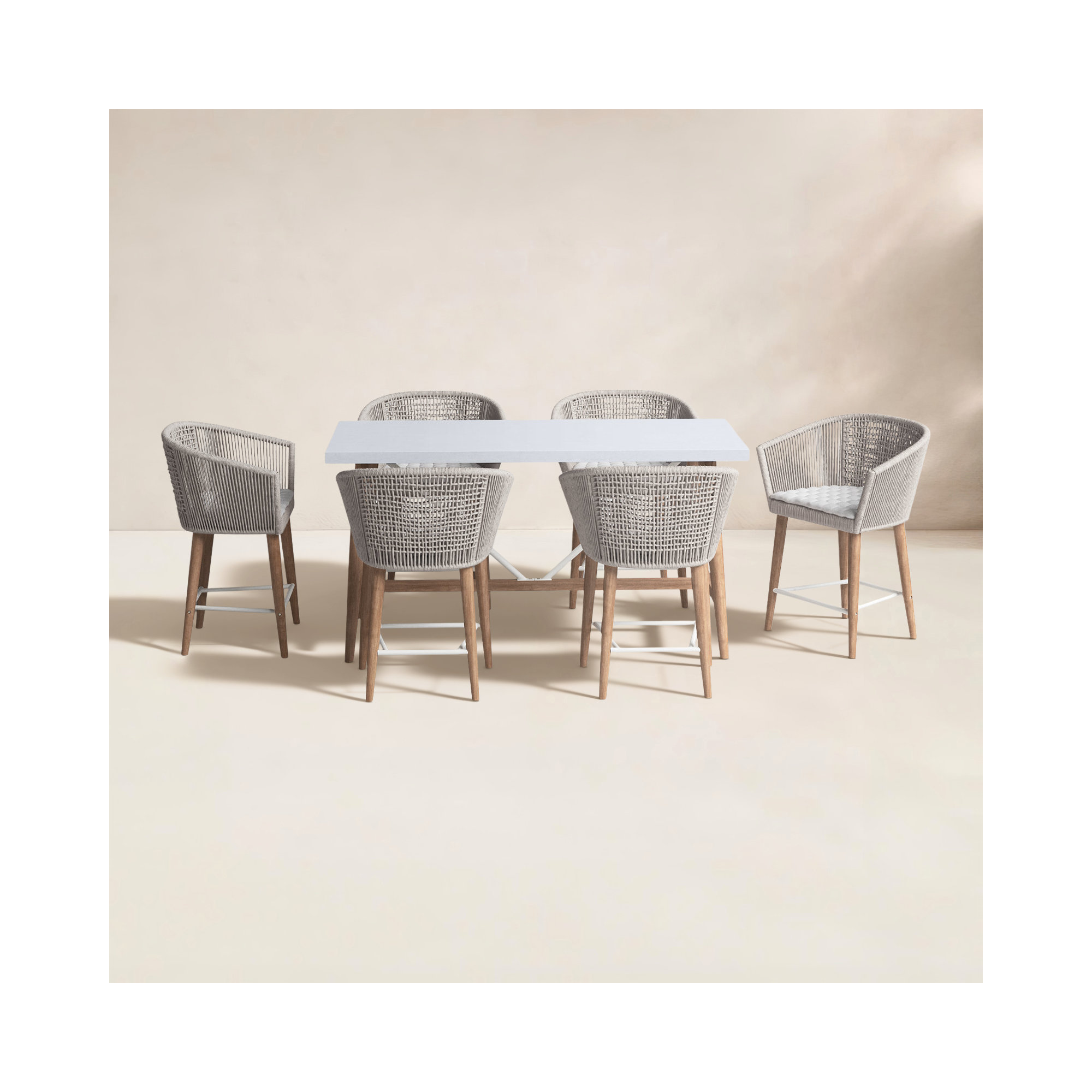 Boyd 6 - Person Patio Dining Set with Rectangular Table , Cushions Included