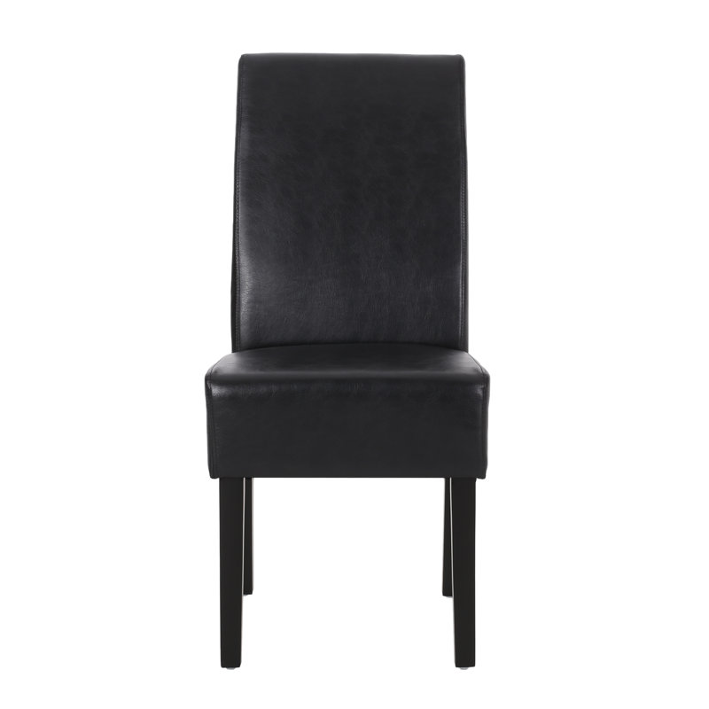 Chaises parsons rembourrées en similicuir Mandosa, Noir