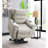 Light Gray Silicone Synthetic Leather Power Motion Recliner With Lift, Heating & Massage Chair