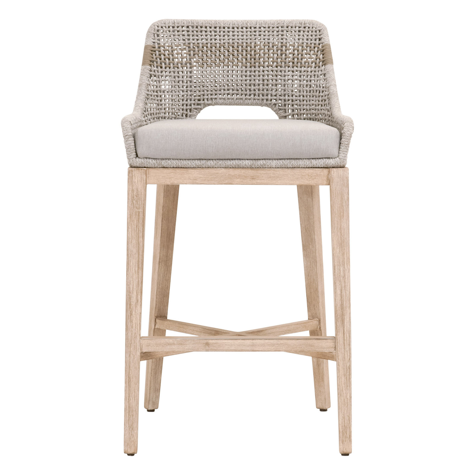 Bowker Bar & Counter Stool, Bar Stool (31” Seat Height), Taupe & White / Pumice