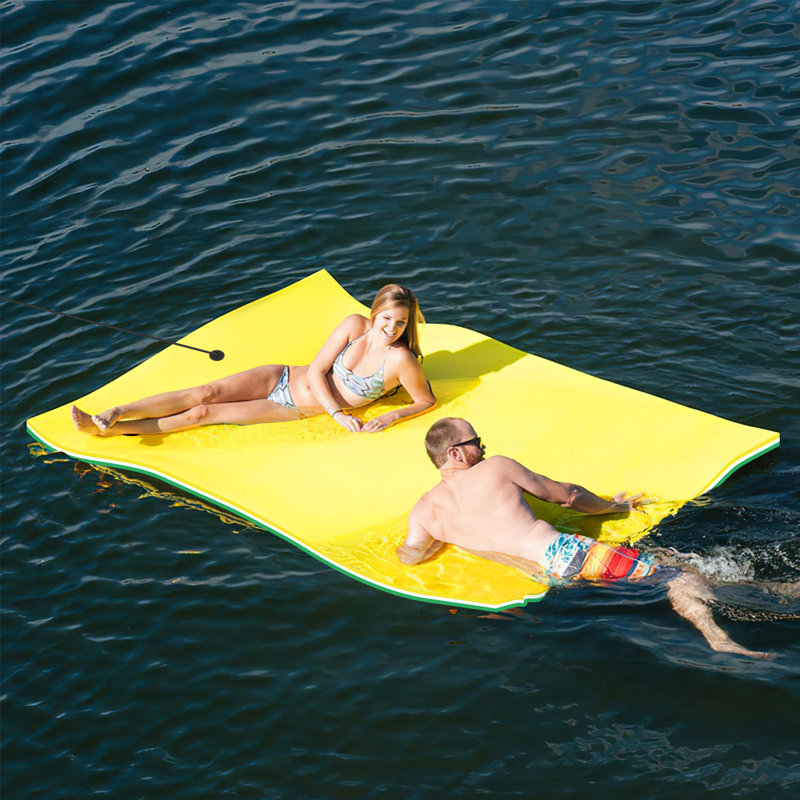 Tapis flottant de 7 pi, Jaune/vert