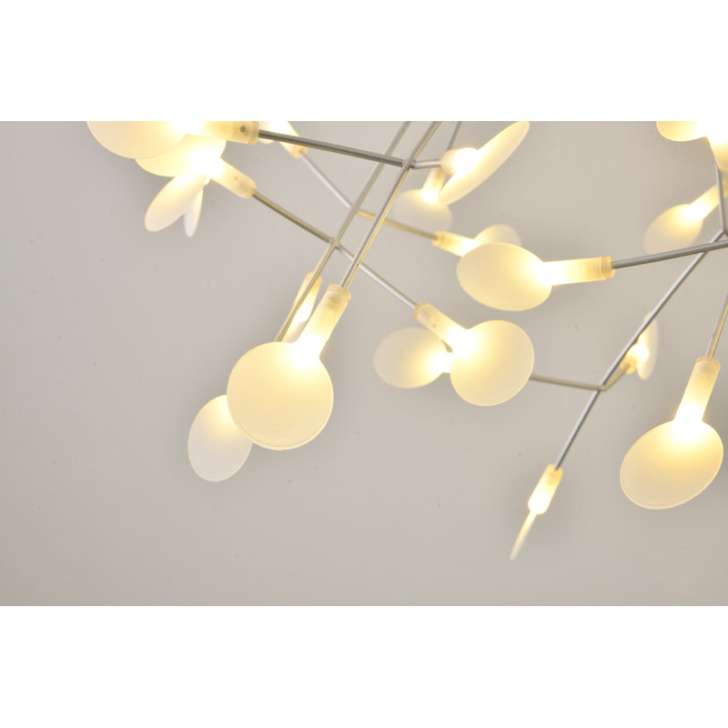 Lustre 63 lumières DEL en métal argenté
