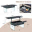 Table basse multifonctionnelle à plateau relevable avec rangement spacieux et autocollant grain de bois naturel, parfaite pour la vie moderne-2038329509