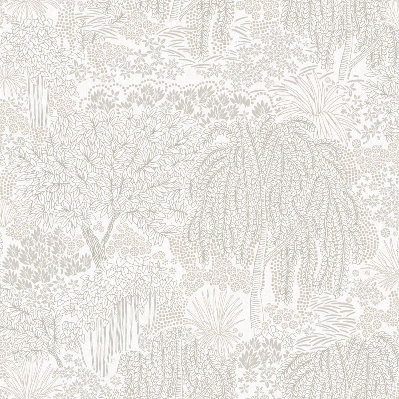 Papier peint blanc Willow Whisper, Blanc