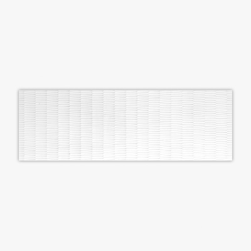 Valencia White Matte 3D 16x48 Ceramic Wall Tile, White