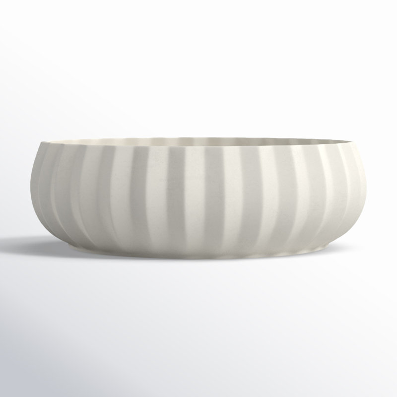 Bol en céramique blanche Almina, H 4 po x l 14 po x P 14 po