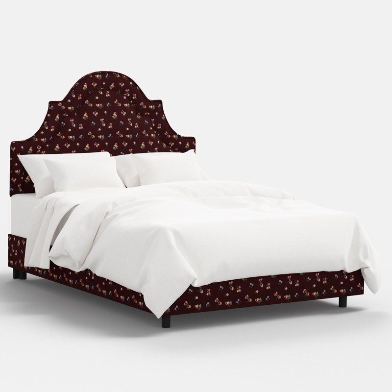 Marion Bed In Ditsy Dahlia Burgundy, King, Ditsy Dahlia Burgundy