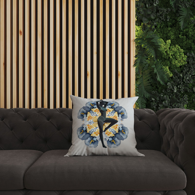 Yoga Posture Outdoor Reversible Throw Pillow, 20"H x 20"W
