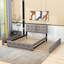 Grand lit plateforme tapissier à 2 tiroirs Carlitha avec lit gigogne simple TG-1266016259