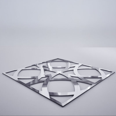 Petits panneaux muraux décoratifs en acrylique Fleetwood, petit, l 11 3/8 po x H 11 3/8 po x T 1/8 po, miroir argenté
