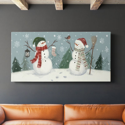 Jolly Snowman Collection D- Gallery Wrapped Canvas -Ready to Hang