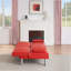 Canapé-lit pliant double en cuir rouge 67 po avec table basse 67 pouces