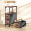 HOMCOM Side Table, Narrow Bedside Table with Charging Station, 2 Drawers