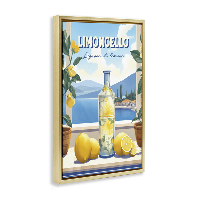 Cadre flottant Limoncello, conçu par Andreas Magnusson, H 25 po x l 17 po, Cadre flottant métallique doré