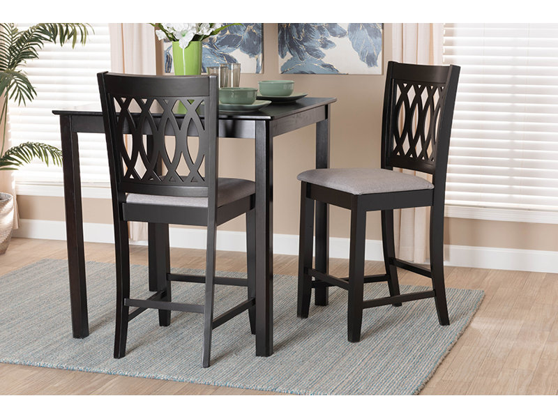 Tabouret de comptoir 25,4 po Britlynn, Polyester gris