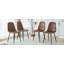 Ensemble de 4 chaises d'appoint rembourrées de style médiéval moderne, équipées de coussins moelleux et de pieds en métal noir, convenant aux cuisines, aux salons et aux fermes