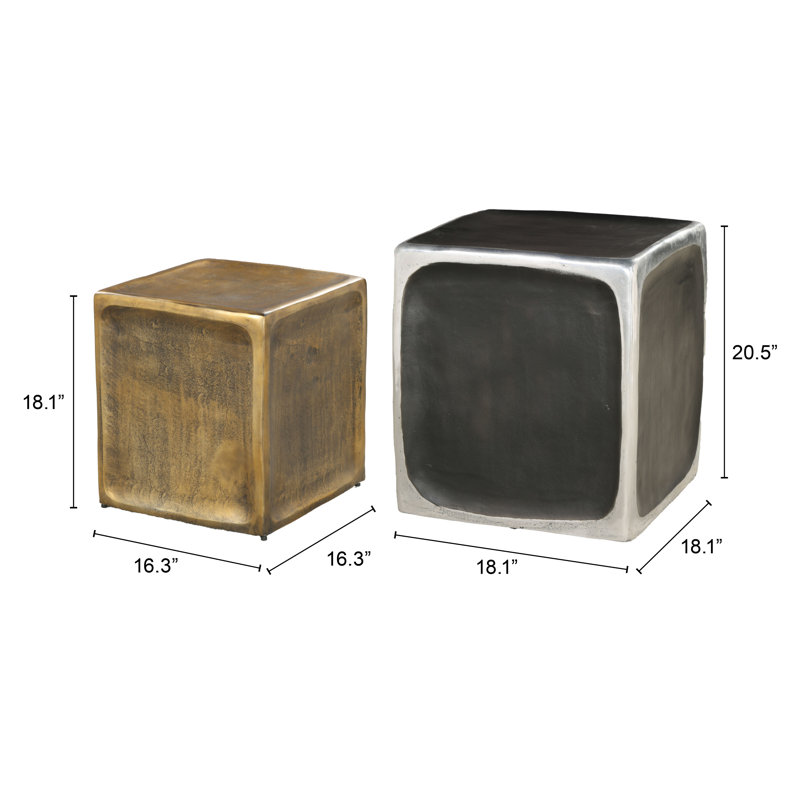 Brics Multicolor Aluminum Box Accent Table Set