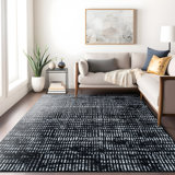 Tapis style bohémien à rayures minimalistes