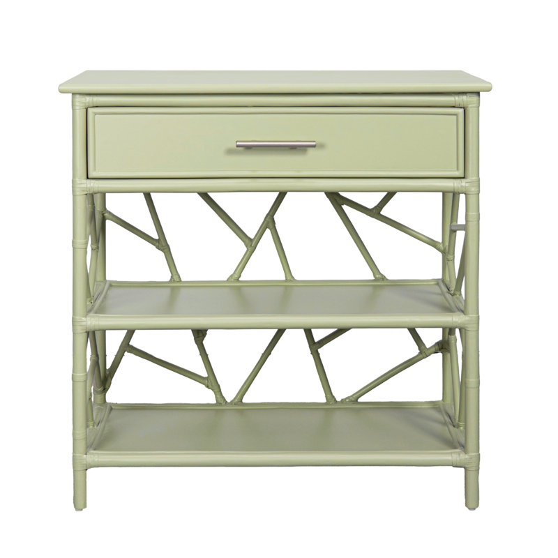 End Table with Storage, Celery Green