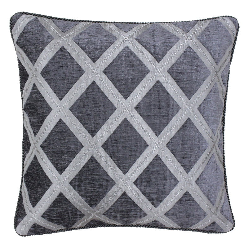Geometric Square Cushion Cover, Graphite