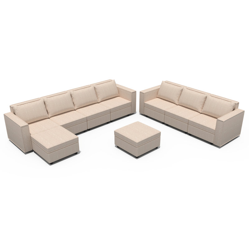 Canapé modulaire rembourré avec rangement 9 pièces Weimer