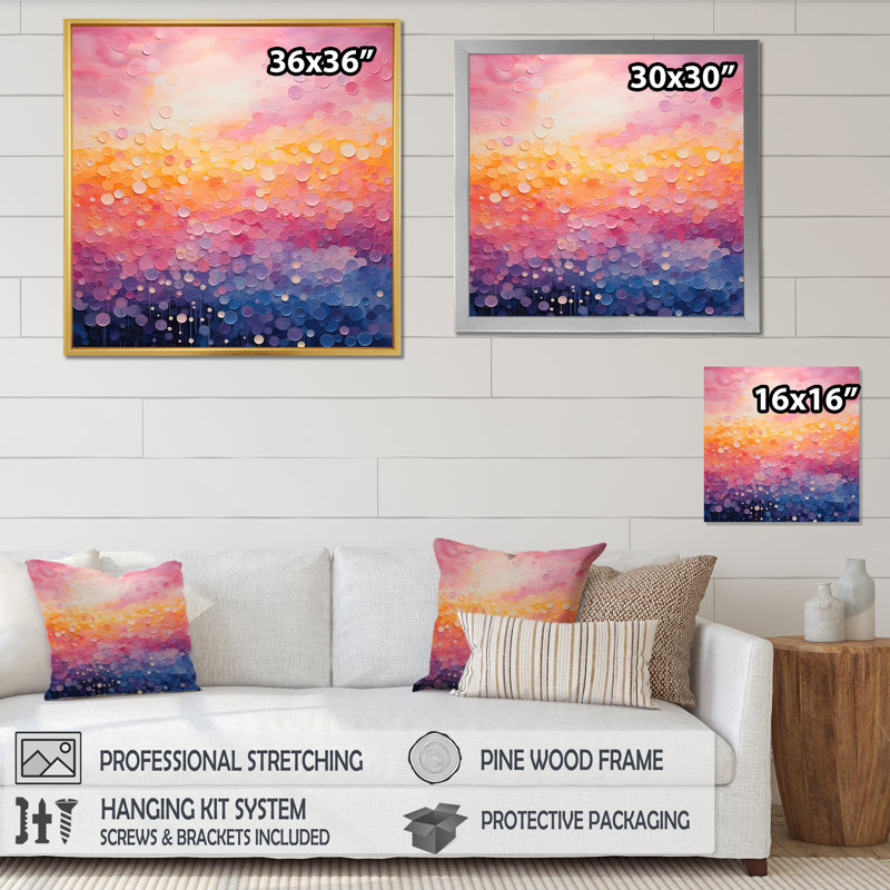 " Blushing Horizon I ", Wrapped Canvas, 30" H x 30" W x 1" D