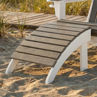 Adirondack Folding Ottoman, White