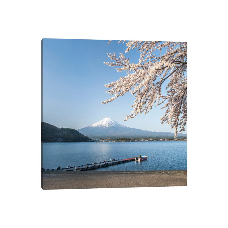 Mount Fuji In Spring, Lake Kawaguchiko, Japan by Jan Becke - Wrapped Canvas Print, 30.48 cm H x 30.48 cm W