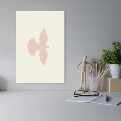 Peaceful Pink Dove Elegant Peaceful Serene Bird Wall Art Print 1 Piece Wrapped Canvas Wall Art