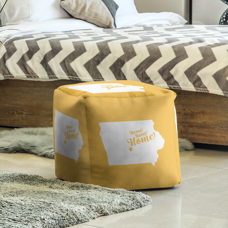 Repose-pieds cubique du moines home, Jaune
