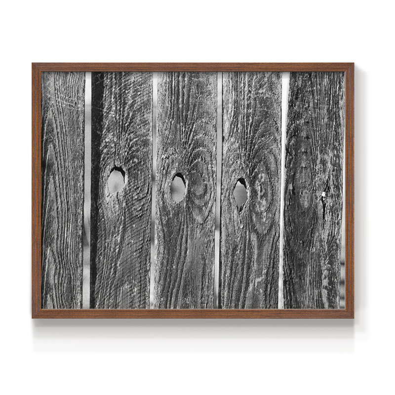 Found Textures II - Impression encadrée - Restickable, H 16 po x l 20 po, Noyer