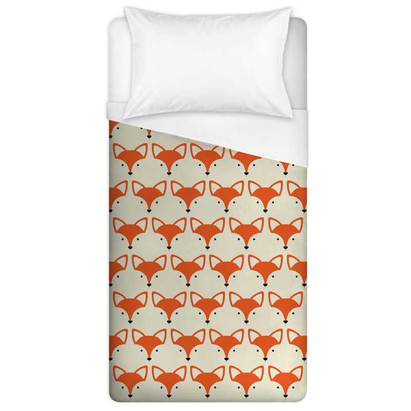 Housse de couette simple Emmett Collection Fox Face Friend