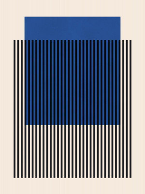 Blue Striped Geometry Print, Size, Format, Frame Color