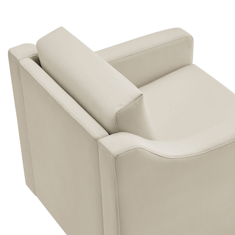Fauteuil en velours Liora Performance, Velours albâtre