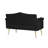 Stylish Black 2 , Back And Seat, Soft Velvet Upholstery, 4 Metal Gold Legs, Easy To Put Together For Any Living Area 2 Seater Black Seat A Elegant Touch, Assembly Required-356732895