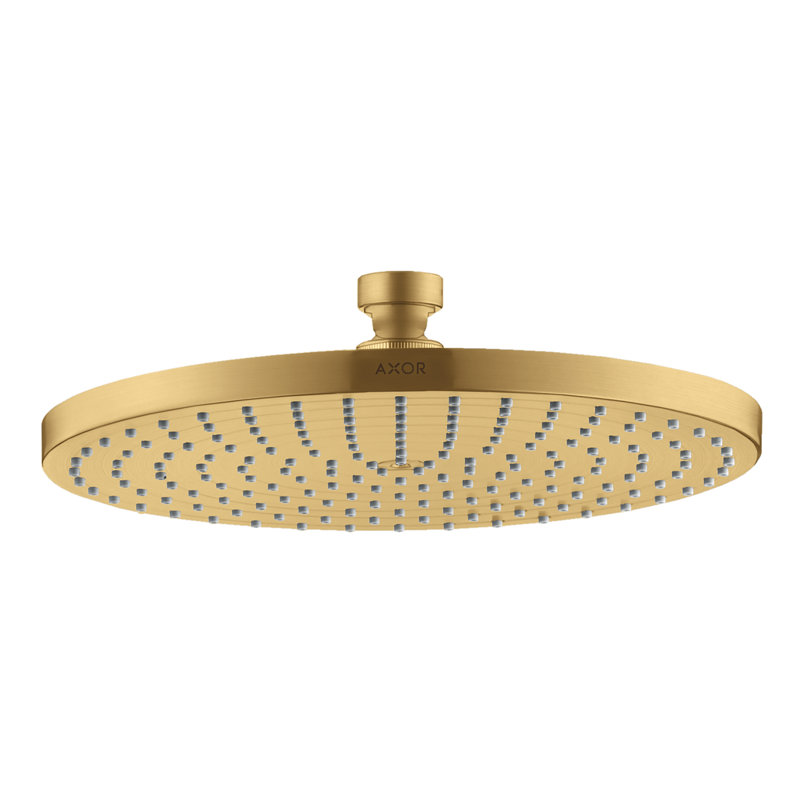 AXOR Starck Shower Head 240 1-Jet, 2.5 GPM, Brushed Gold Optic, 1.75 GPM