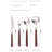 Stainless Steel Flatware Set With Walnut Wood-Inspired Handles - Knives, Forks, Spoons For Dining