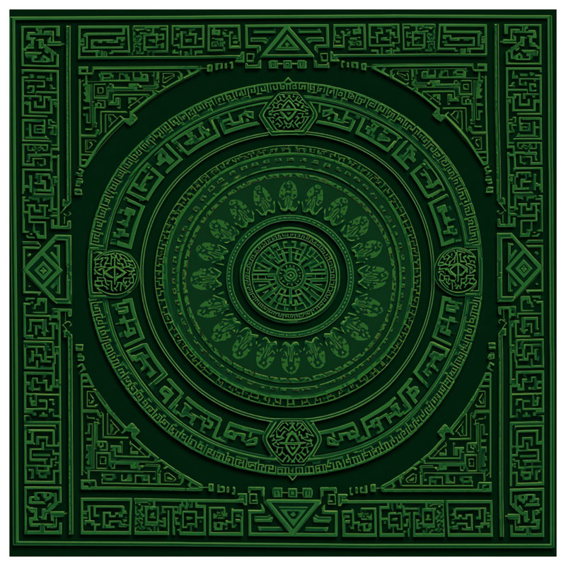 Coussins Intricate Green Mandala, 20 x 20 inches