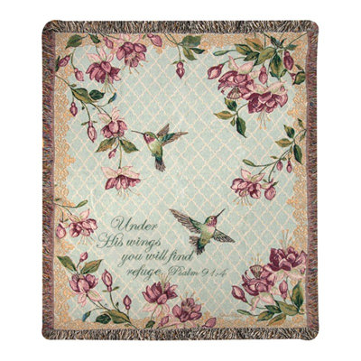 Jeté en coton tapisserie Ruby's Among the Fuchsia's